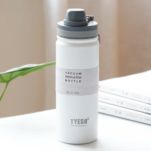 LoveSprout 물병 진공단열 스포츠 보틀 보온보냉 물병 530ml, 1개, 흰색