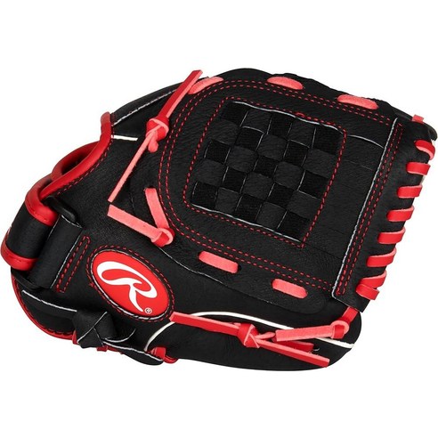 Rawlings | MARK OF A PRO LITE 청소년 야구 장갑 오른손 투구 25.4cm(10인치) - 바스켓 웹 브라이스 하퍼 모델 블랙/레드 592589, Infield, 10