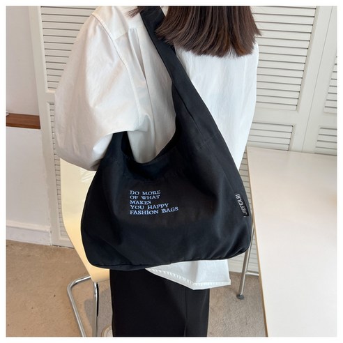 KDNC 여성 대용량 캔버스백 캐주얼 데일리 숄더백