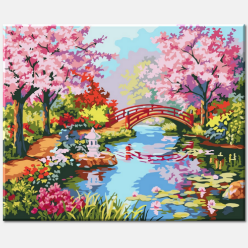 모모픽스페인팅 DIY명화그리기 40x50cm, J60 오리엔탈 가든, 1개