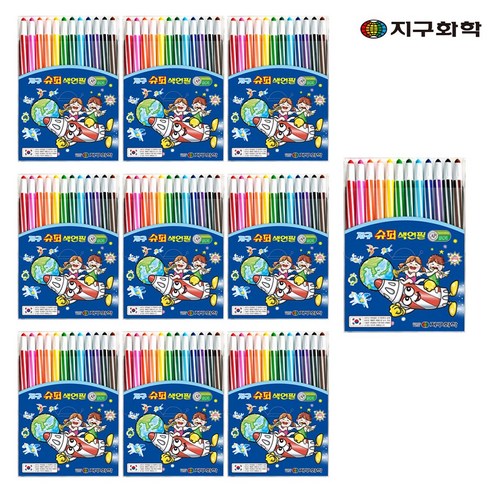 지구화학 지구 슈퍼 색연필 샤프식, 12색, 10개