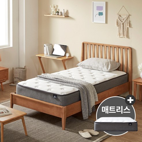 핀란디아 마틴L 원목 슈퍼싱글침대SS+독립매트리스(드림온24), 단품