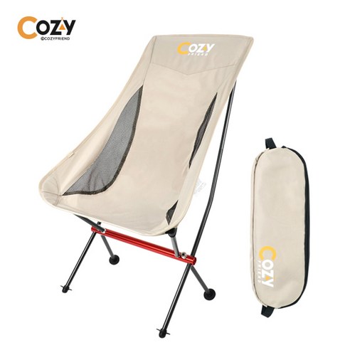 코지 휴대용 초경량 접이식 낚시 캠핑 의자 L사이즈, 1개, 베이지
