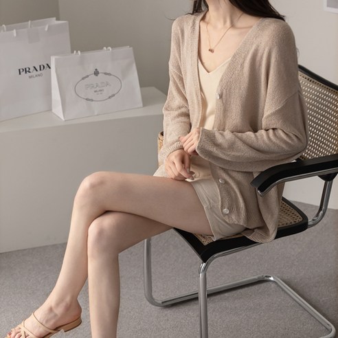 세련되고 편안한 바이단미 여성용 니트 여름 카디건