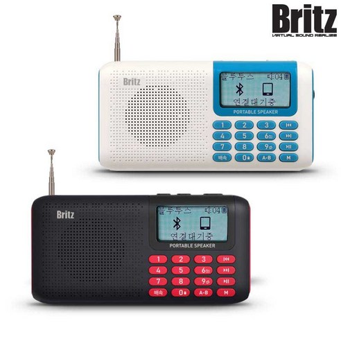 브리츠 BZ-MQ7 휴대용 효도 FM 라디오 블루투스 스피커, 블랙