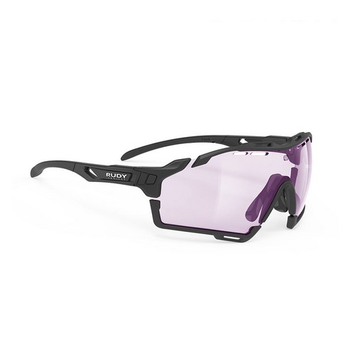 루디프로젝트 컷라인 임팩트X 포토크로믹2 변색 선글라스, 글로스 블랙-블랙/레이저퍼플