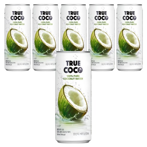 클룹 트루코코 퓨어 코코넛워터, 330ml, 6개