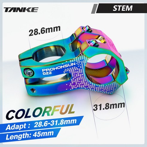 TANKE MTB도로 자전거 줄기자전거 부품 45mm 짧은 줄기31.8mm차는 XC AM Enduro 합금CNC자전거 부품고강도 28.6mm경형 산악차차, colorful