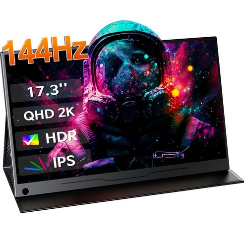 에비크 43.94cm QHD 144Hz 17''휴대용 모니터 2K DEX 게임용 포터블 모니터, M173K03