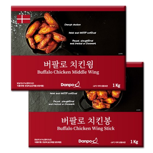 덴포 버팔로 치킨윙 1Kg 버팔로 치킨봉 1Kg 세트, 1개