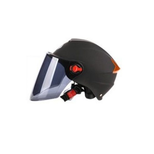 한미 빈티지 오토바이 헬멧 라이딩 헬멧, 블랙, 쇼트 아이템 렌즈
