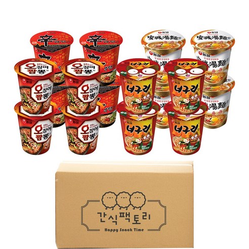 맛과 편의를 갖춘 간식팩토리 신라면4+얼큰너구리4+안성탕면4+오징어짬뽕4 소컵