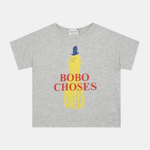 보보쇼즈 [보보쇼즈 키즈] [보보쇼즈키즈] [럭스보이] 스크래치 펠리칸 123AC006 460 반팔 보보쇼즈 옐로우 스퀴드 반소매 티셔츠 그레이 123AC008 GREY