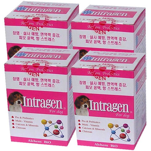 인트라젠 플러스 장영양제 200정, 4박스, 면역력 강화 
강아지 영양제