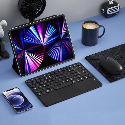 키보드 마우스세트 IPad 무선 블루투스 호환 Teclado iPad Xiaomi 화웨이 태블릿 안드로이드 IOS, BlackwithMouse, 하나, 하나