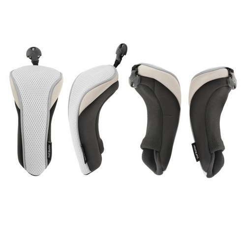 번호 태그가있는 4 pcs 메쉬 골프 하이브리드 헤드 커버 우드 커버 헤드 커버 멀티 컬러 유틸리티 라이트, 나일론, 회색