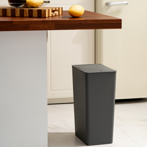심플 모던 사각 무지 원터치 쓰레기통 20L