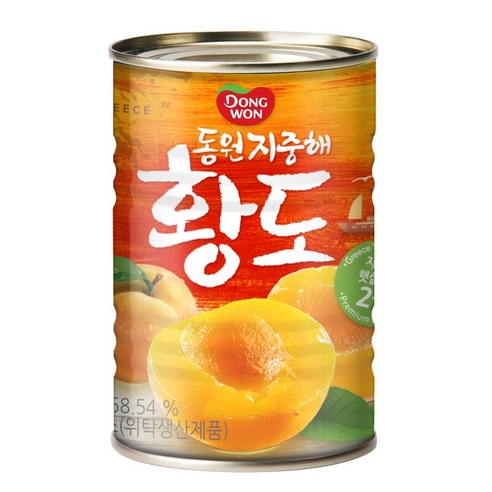 동원 지중해 황도 통조림, 410g, 1개