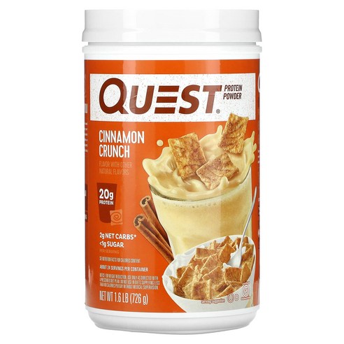 퀘스트뉴트리션 프로틴 파우더 시나몬 크런치 1.6 lb (726 g), 726g, 1개