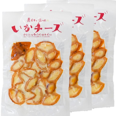 치즈 오징어 안주 홋카이도산 카망베르 치즈 들어가・부드러운 식감 오징어 내츄럴 치즈 하메 술 치타라 치즈 간식 안주 진미 과자 치나리 상회, 300 그램, 100g, 3개