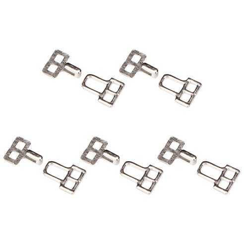 5pcs 금속 바지 패스너 허리 조임쇠 걸쇠 의류 공예 고정 도구 브래지어 후프 액세서리, 스타일 3 실버, 작은, 구리