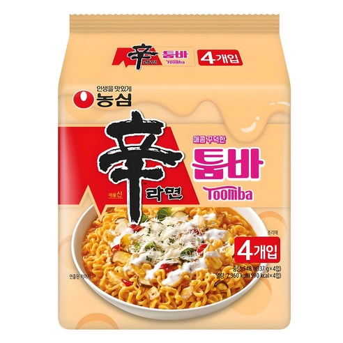 신라면 툼바 137g, 4개