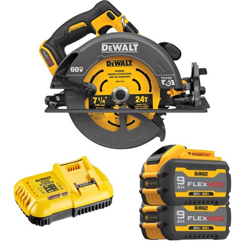 [디월트] DCS578X2 / 60V MAX FLEXVOLT XR 브러쉬리스 충전 원형톱 3.0Ah 세트, 1개