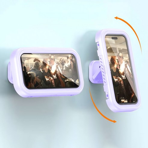 룸앤코지 욕실 주방 휴대폰 샤워 방수 거치대 360도 회전, 퍼플, 1개