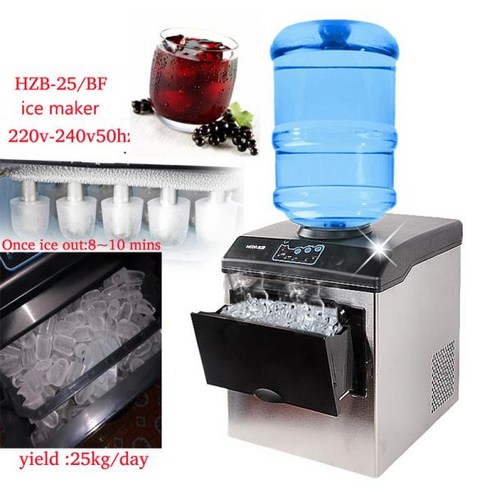 아이스 메이커 제빙기 카페 미니 얼음 220-240V L/M/S 크기 전기 25kg/일용 조리대 자동 큐브 제조기, [03] EU, 220v_EU, 3) 220v EU