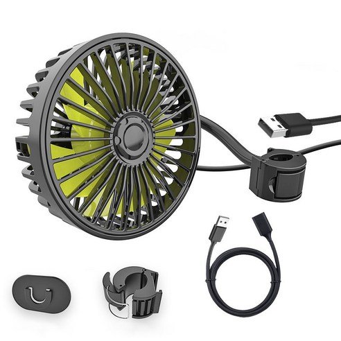 [SW] USB 12V 자동차 대시 보드 좌석 룸 사무실 360 도 조정 가능한 공기 냉각기 게일 여름 냉각 팬 차량 인테리어 액세서리, Black B
