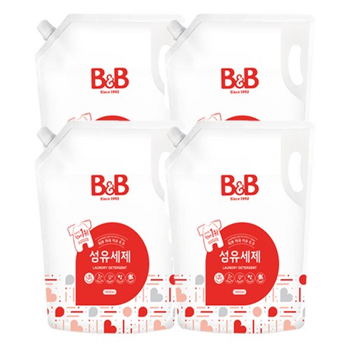 비앤비 섬유세제 1800ml 캡리필 X 2개, 1.8L, 4개