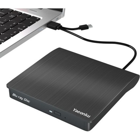 External Bluray Drive USB 3.0 and Type-C Portable 3D Blu-ray DVD Writer Burner Slim Optical Bluray C, compatible read CD/DVD/BD 포터블dvd Best Top5