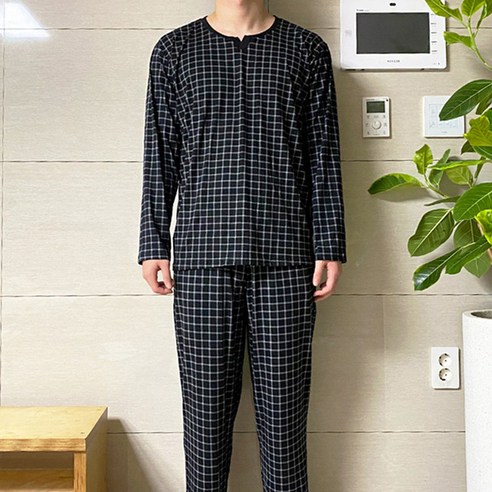 21FW 폭스 피치기모 심플 브이넥 잠옷세트 남성용
