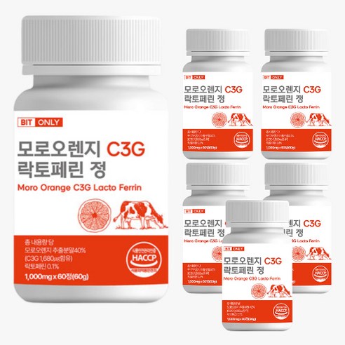 빛온리 이탈리아 모로오렌지 락토페린 c3g 1 680ug, 60정, 3g, 6개