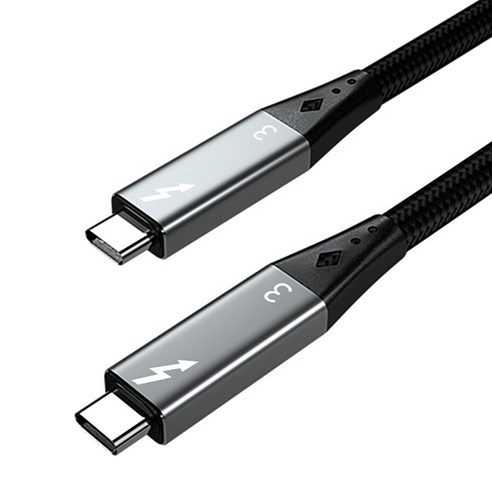 Famende 썬더볼트 3 짜임 케이블 0.5m/0.8m/1m/1.5m PD 100W 고속 충전 40Gbps 전송 5K 또는 듀얼 4K 디스플레이 Type C ~ Type C, 0.5m