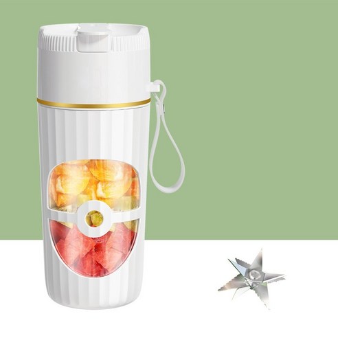 PYHO 휴대용 믹서기 450ML USB 휴대용 소형 미니 믹서기, 흰색, 흰색