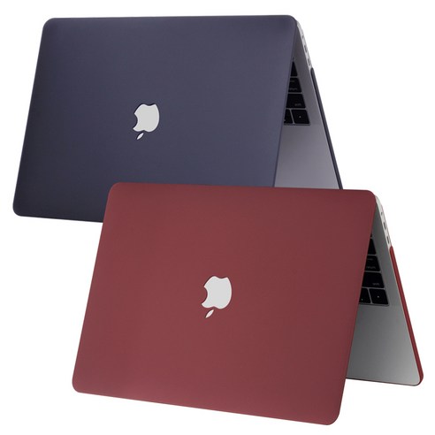 트루커버 2020 맥북 에어 M1 13인치 A2337 전용 MacBook Air 로고컷 하드 케이스 버건디 네이비, 20년 에어M1 13인치 A2337, 로고컷케이스_버건디