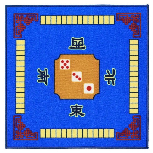 Jiecheng Mahjong Tablecloth Cushion 우드카페트, T03-블루