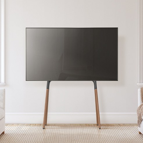 EdgeM Arte 티비 거치대 이젤 스탠드 삼성 lg 65인치 55인치 tv 호환 이젤형 받침대 이동식, 우드블랙, 1개