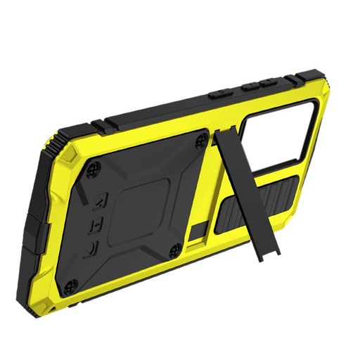 삼성 갤럭시 S21 Ultra 360 풀 메탈 갑옷 홀더를위한 r- 그냥 사례 삼성 S21 Ultra Case Shockproof, 노랑, 하나