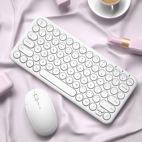 MACBOOK PRO 용 SLIENT 키보드 마우스 콤보 PC 게이머 노트북 컴퓨터 휴대용 게임용 세트, white set, 하나, 하나