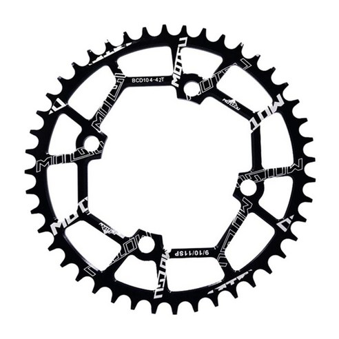 104BCD 산악 자전거 내로우 와이드 체인링 9/10/11단 MTB 트레일 팻 바이크용 104mm BCD 싱글 체인링, 블랙 42T, 알루미늄 합금