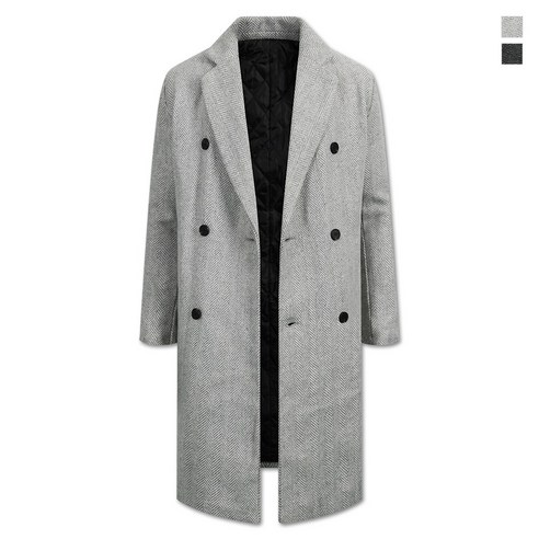 제이붐 남성용 오버핏 헤링본 더블 롱코트 JK47