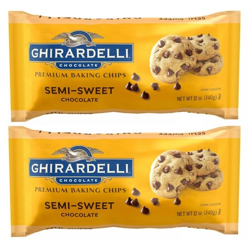 기라델리 프리미엄 베이킹 칩 세미-스위트 초콜릿, Semi-Sweet Chocolate, 2개