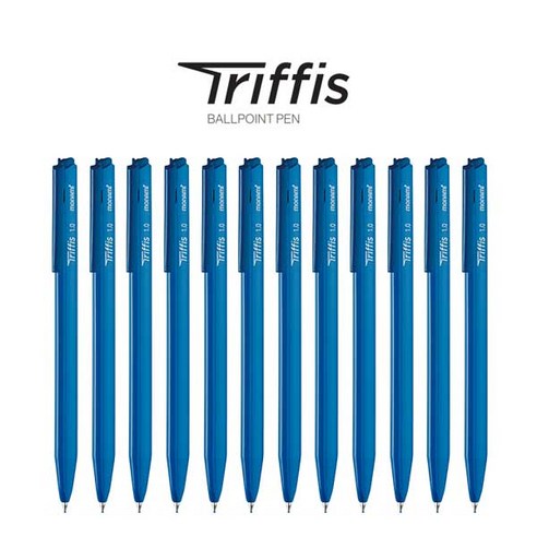 모나미 트리피스 유성볼펜 0.5 0.7 1.0mm 1타 12자루 삼각볼펜 휴대 용이, 0.5mm 블루, 24개