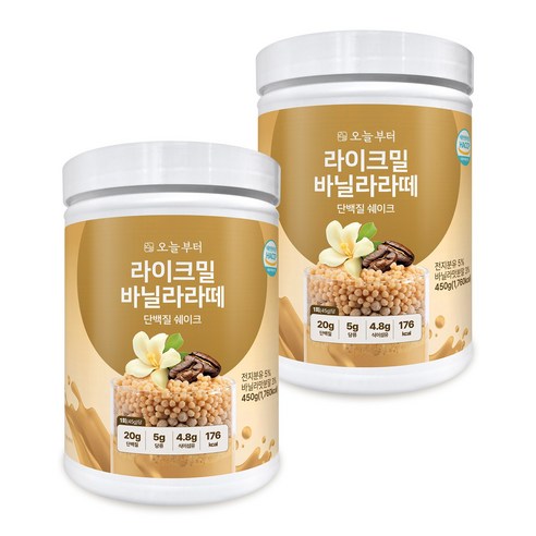 오늘부터 라이크밀 바닐라라떼맛 단백질 쉐이크 프로틴 맛있는 식사대용 한끼 대용량 파우더