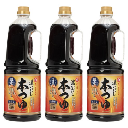 기꼬만 진한 육수 혼쯔유, 3개, 1.8L
