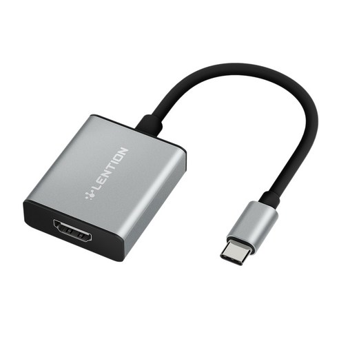 Retemporel LENTION USB C ~ 4K HDMI 호환 디지털 AV 어댑터 USB-C 4K30Hz 미러 및 노트북용 확장 모드 어댑터 그레이, 회색, ABS