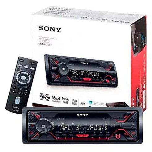 Sony DSX-A410BT 싱글 딘 블루투스 전면 USB AUX 자동차 스테레오 디지털 미디어 수신기 (CD 플레이어 없음)