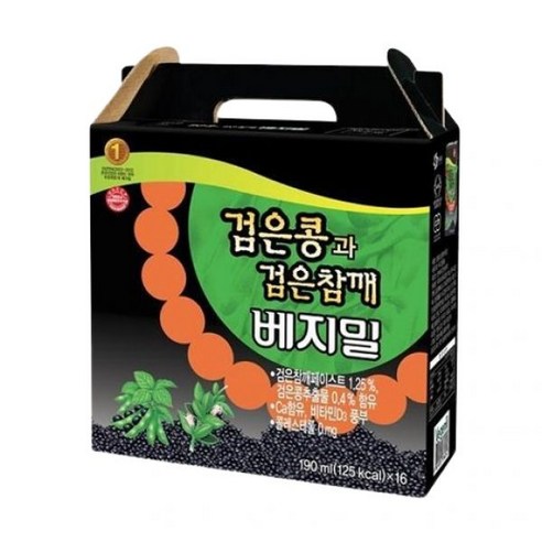 베지밀 검은콩과검은참깨 두유 190mlx16입, 190ml, 16개